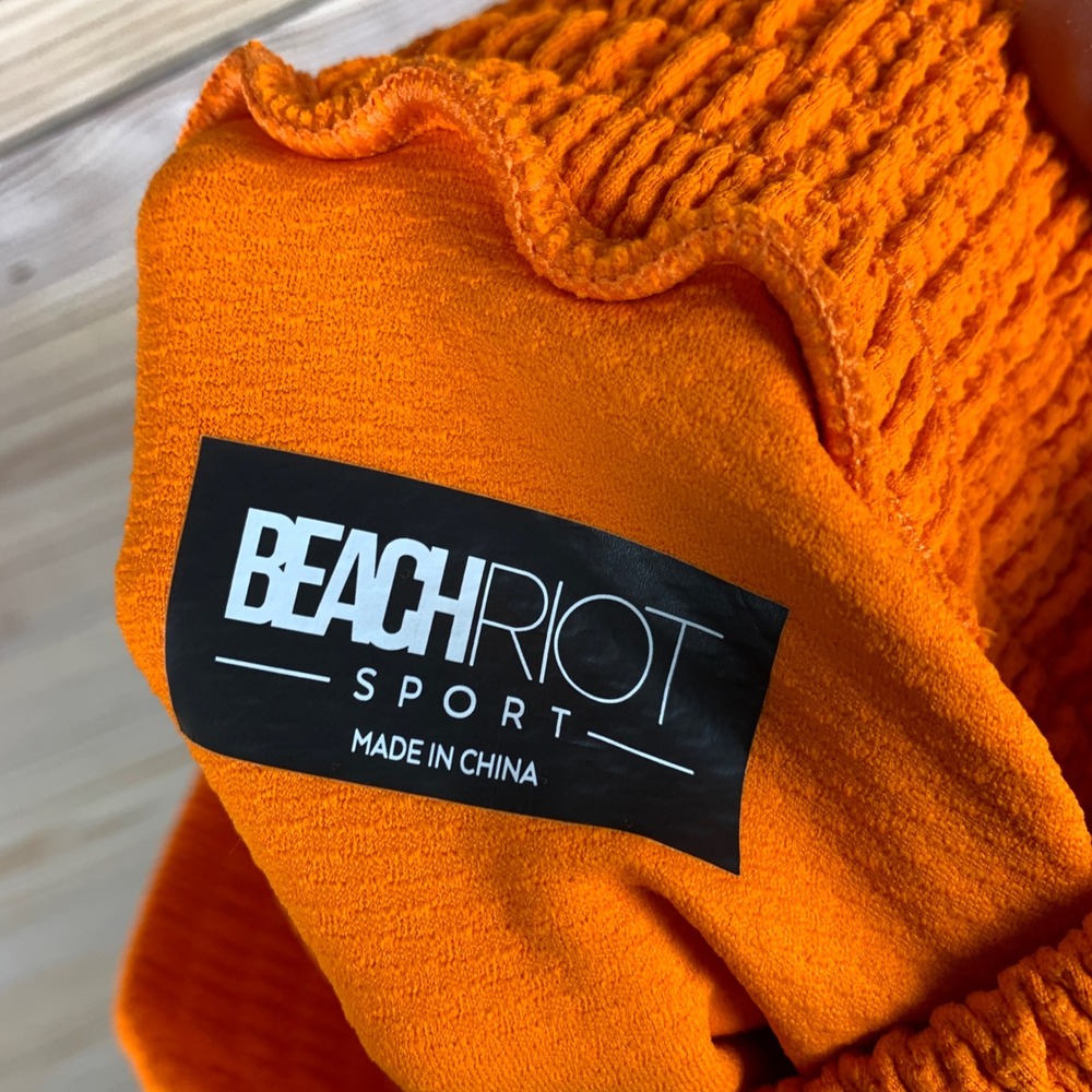 Beach Riot Thora Skort XS Orange Sport Tennis Honeycomb Textured Bold Bright - Picture 7 of 11